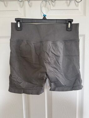 90 Degree By Reflex Charcoal Gray High-Waist Bike Shorts